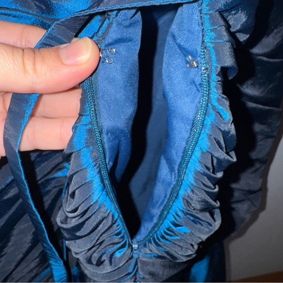 Y2K NWT Precious Formals Midnight Blue Beaded Strapless Gown Size 4 | Prom Dress - Picture 10 of 10